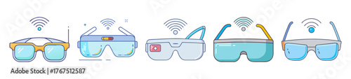 Smart glasses technology concept with digital overlays and user interface