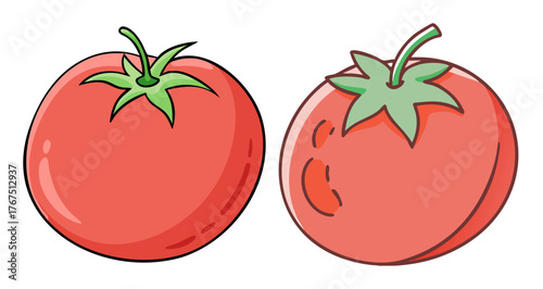 Two ripe red tomatoes fresh healthy food produce agricultural fruit