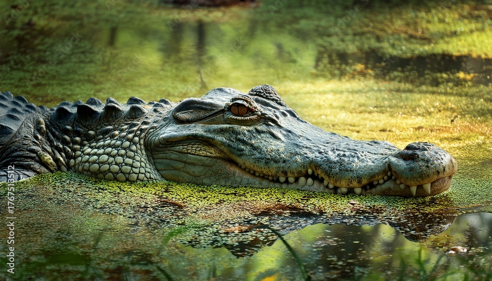 Fototapeta premium alligator in the swamp