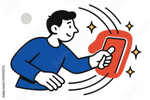 Sanitizing Motion Artistry. Sanitizing motion. A dynamic wiping gesture illustrated with curved motion lines