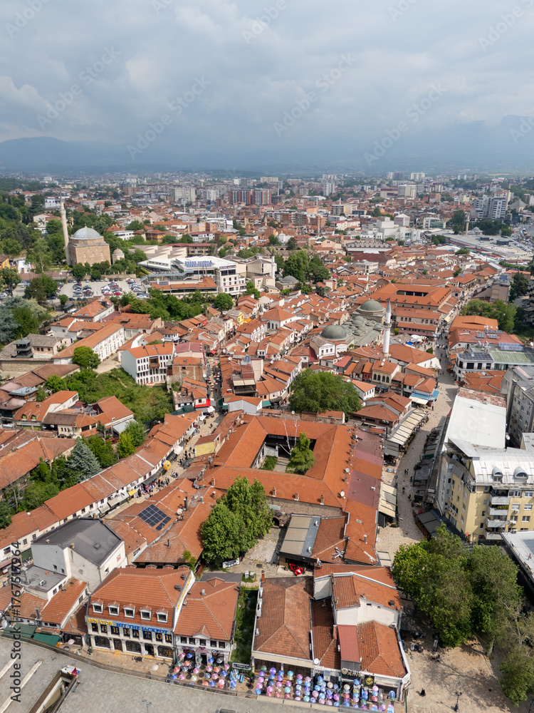Fototapeta premium Skopje aerial view in North Macedonia