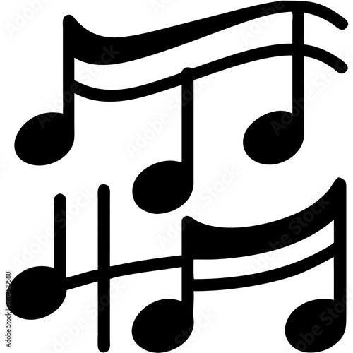 Dynamic musical notes compose a vibrant melody, perfect for creative projects and audio themes