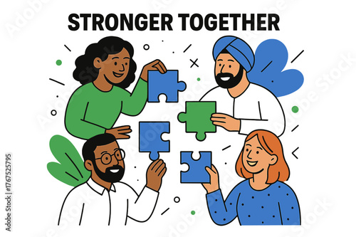 Diverse Team Unity. Workplace diversity. A group of people with different cultural backgrounds standing in a