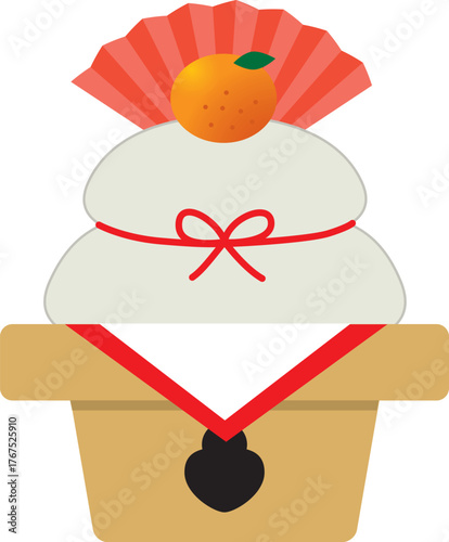 Simple New Year's Kagami mochi illustration