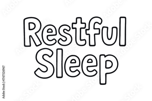 Restful Sleep Doodle. In the middle, the word ?Restful sleep? written in doodle hand-drawn style.