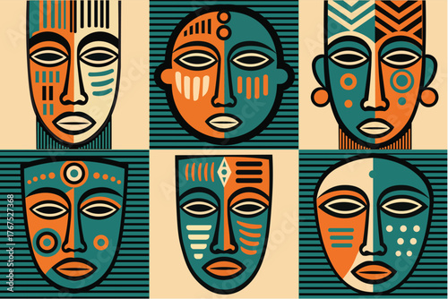 African tribal face design 