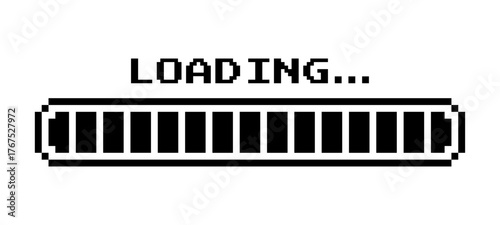 Loading bar pixel black style vector illustration