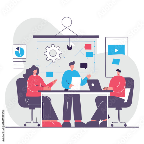 advertising team planning campaign  modern office