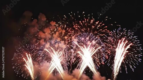 Abstract glitter background fireworks. christmas eve, holiday Night sky filled patterns, celebrating festive occasion vibrant colors joy. abstract festive visuals, luxury celebrations, glow, new year.