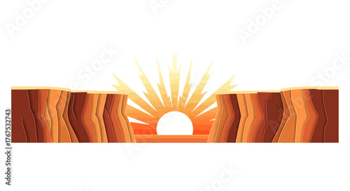 Grand Canyon Sunrise - Majestic Cliffs and Radiant Light.