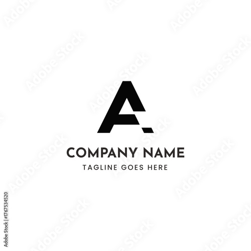 Bold letter a logo design with placeholder text for company name and tagline