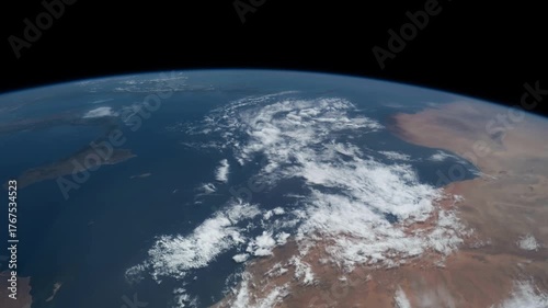 Mediterranean Sea from Space ISS Slow Motion.  Source material was provided by NASA.
