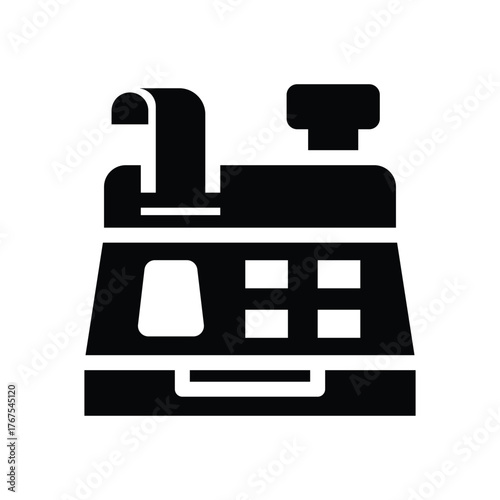 cashier machine glyph icon illustration vector graphic.eps