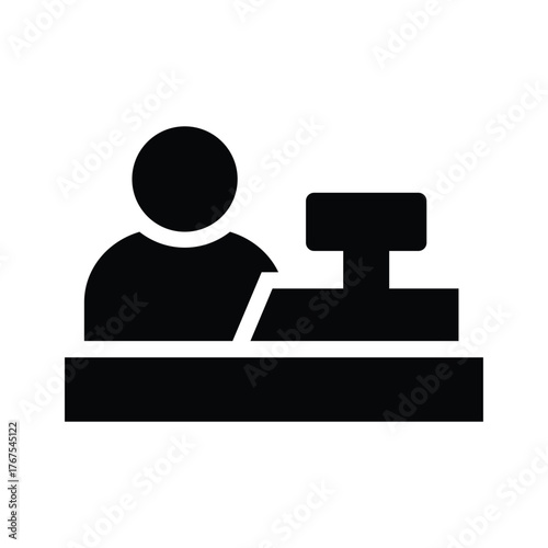 cashier glyph icon illustration vector graphic.eps
