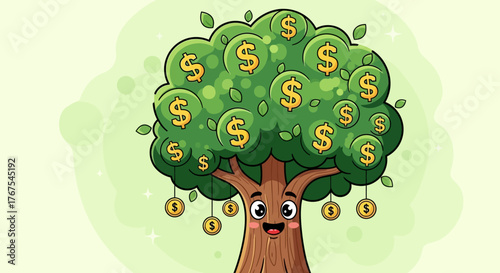 Money tree vector illustration
