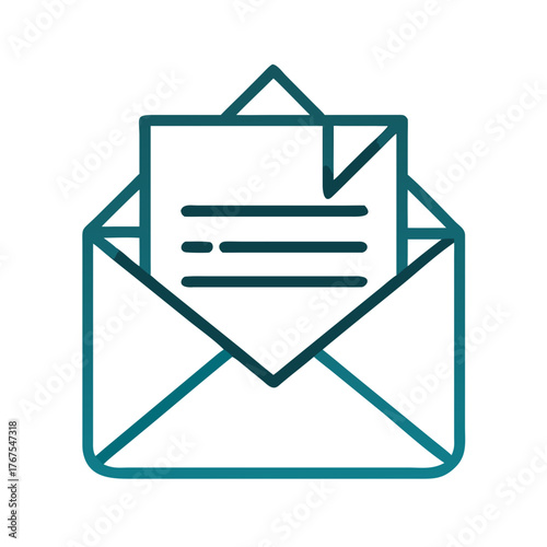 Minimalist email icon with envelope and message inside  