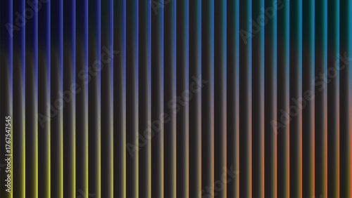 Dynamic abstract light lines forming a vibrant colorful spectrum gradient on a dark background, modern graphic design illustration for technology or art projects