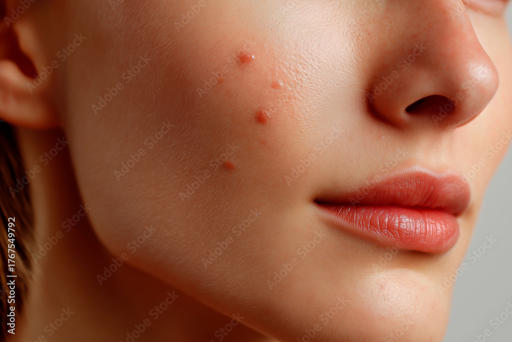 Obraz premium Skin problem, skin face women with spot melasma, Dark spots, freckles, pigmentation Skincare problem concept.