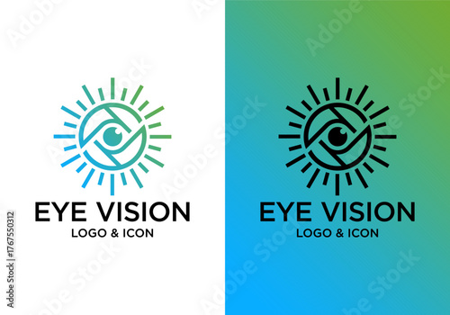 modern eye logo icon design vector