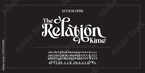 Elegant font, vintage type or luxury premium typeface, vector English royal alphabet. Classic typography in modern or old art deco style, serif letters for modern or retro poster font