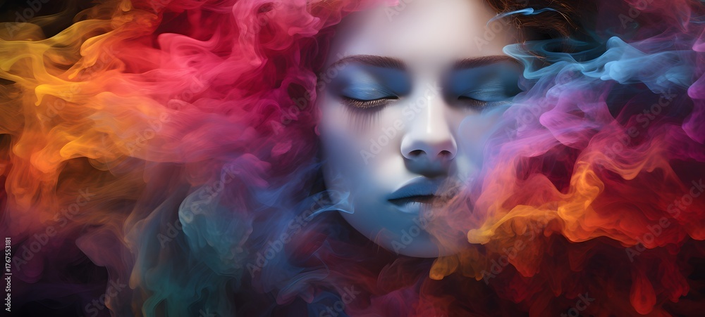 Fototapeta premium a light dream keeper , coming out of the smoke,generative AI