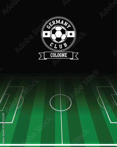 City of Cologne Stamp Seal with Germany Football green field, Vector Illustration Abstract Editable image, Social Media Post