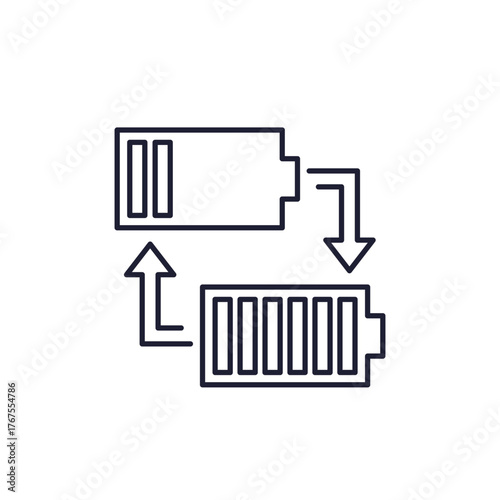 change or replace battery icon, line design
