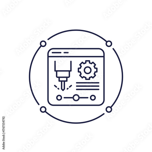 CAD line icon, Computer-aided design