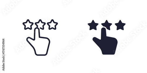 tap for feedback icon, line and solid design