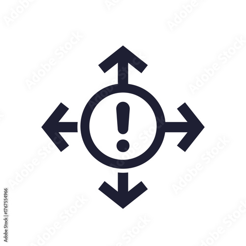 size warning icon on white