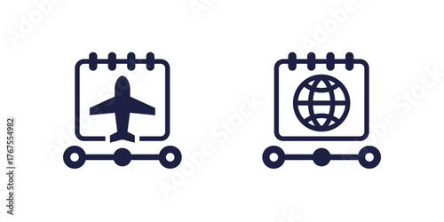 vacation or trip planning icons