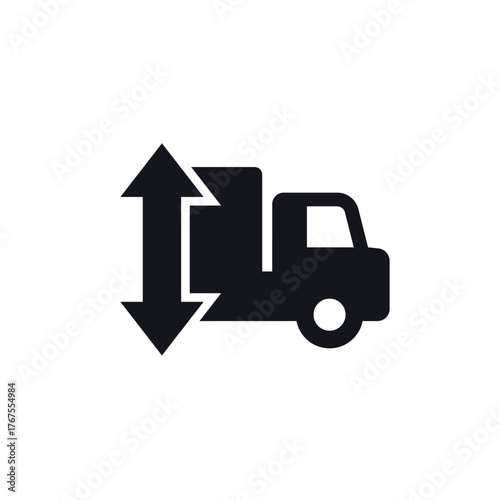 truck height icon, vector sign on white