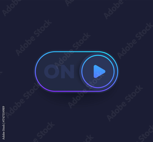 auto play icon, toggle switch vector dark design