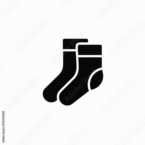 socks icon front view silhoutte vector template.