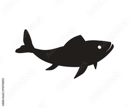 Silhouette fish logo icon design vector illustration