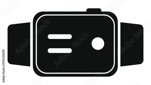 Black icon of a smartwatch with a band, on