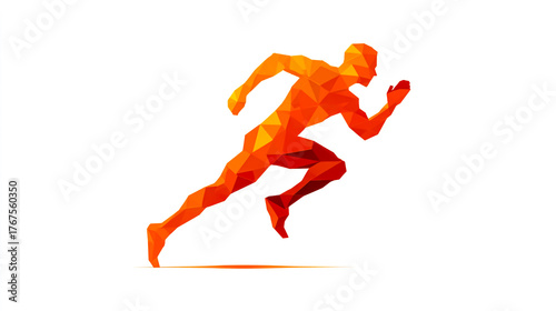 Vector logo of a running man, with an orange gradient color