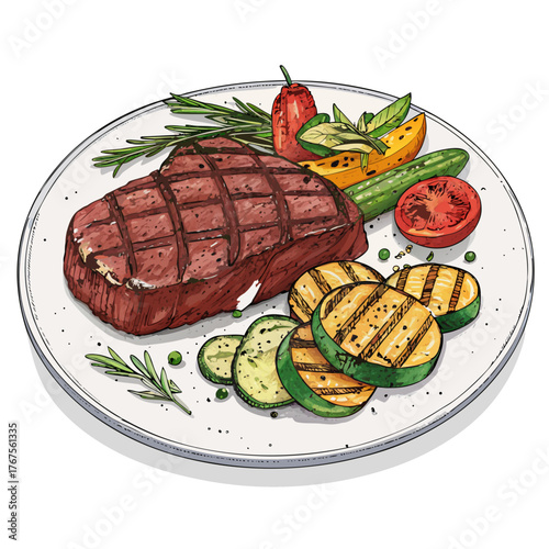 Create Bold Stroke American Steak With Gril Creative Visual Great for Commercial Projects