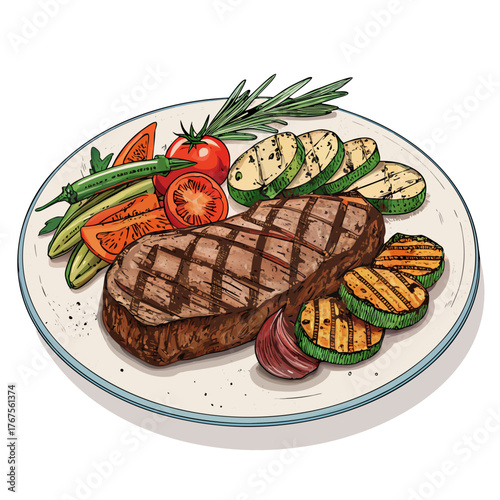 Depicting Create Bold Stroke American Steak With Gril Stunning Creative Visual