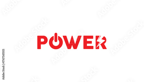 power energy logo design. Vector illustration of power typography and thunder. Modern logo design vector icon template