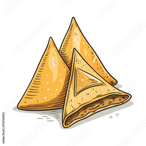 Showcasing Create Bold Stroke Indian Samosa Triangle Elegant Premium Digital Asset
