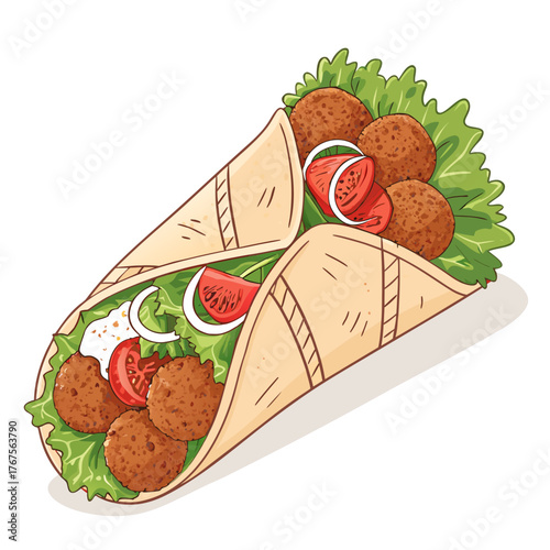 Dynamic Create Bold Stroke Middle Eastern Falafel Premium Digital Asset