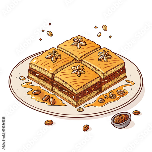 Featuring Create Bold Stroke Turkish Baklava Dessert Dynamic Creative Visual