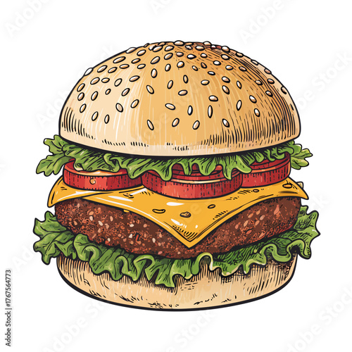 Create Bold Stroke American Burger With Let Professional Photo Perfect for Editorial Content