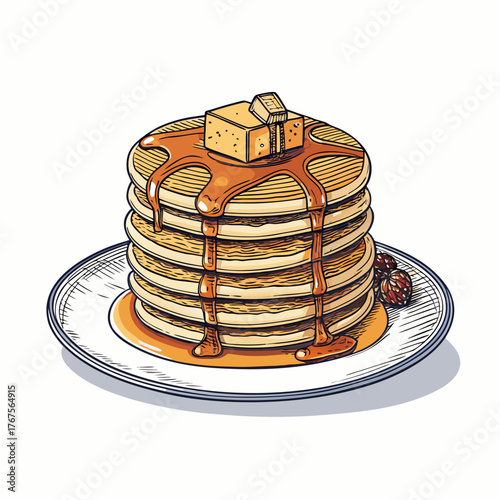 Depicting Create Bold Stroke American Pancakes Stack Dynamic Professional Photo