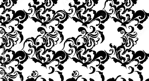 damask pattern seamlessly tiling decorative arabesque flourishes on white ideal for vintage wallpaper offering classic elegance and timeless design appeal