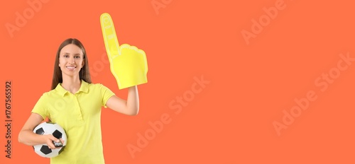 Female sport fan with foam ...