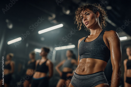 Young fit Woman working out at the gym