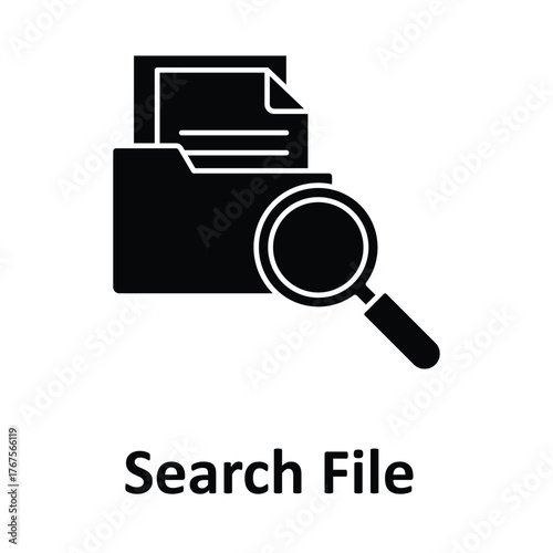 Search File Vector Icon which can easily modify or edit