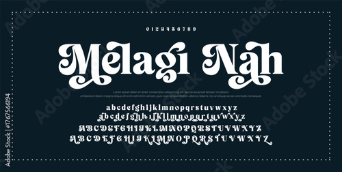 Elegant luxury abstract digital technology logo font alphabet. Minimal modern urban fonts for logo, brand etc. Typography typeface uppercase lowercase and number. vector illustration